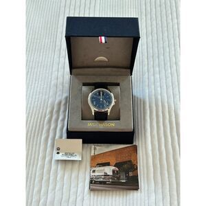 Jack Mason Slim Two Hand Stainless Steel Watch | Black Leather